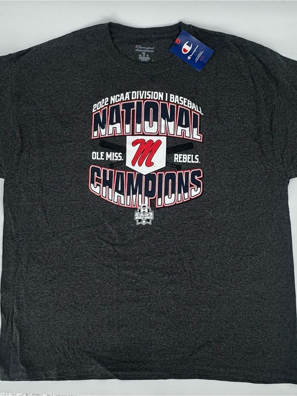 Ole Miss 2022 College World Series Champion Locker Room Tee - XXL - Sealed - NWT - Picture 2 of 6